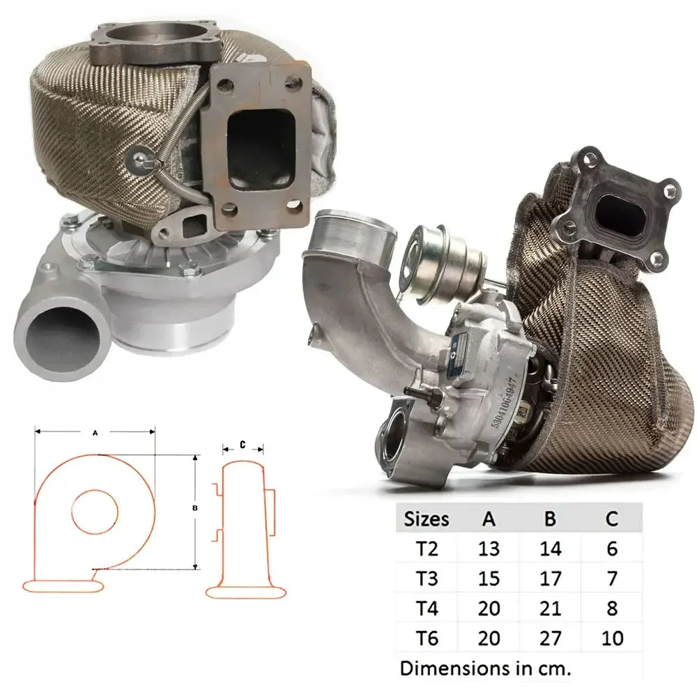 Titanium Turbo Blanket | Turbo Heat Shield Cover | High Temperature Turbocharger Insulation | T2 T25 T28 T3 T4 T6 GT Series