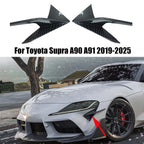 Front Bumper Canards Blade Spoiler Air Vent Planes Body Kit For Toyota Supra A90 A91 2019-2025 Glossy Black Carbon Fiber Look