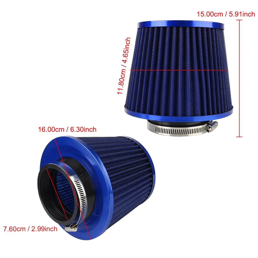 76mm Universal Performance Cone Air Filter | High Flow Cold Air Intake Filter