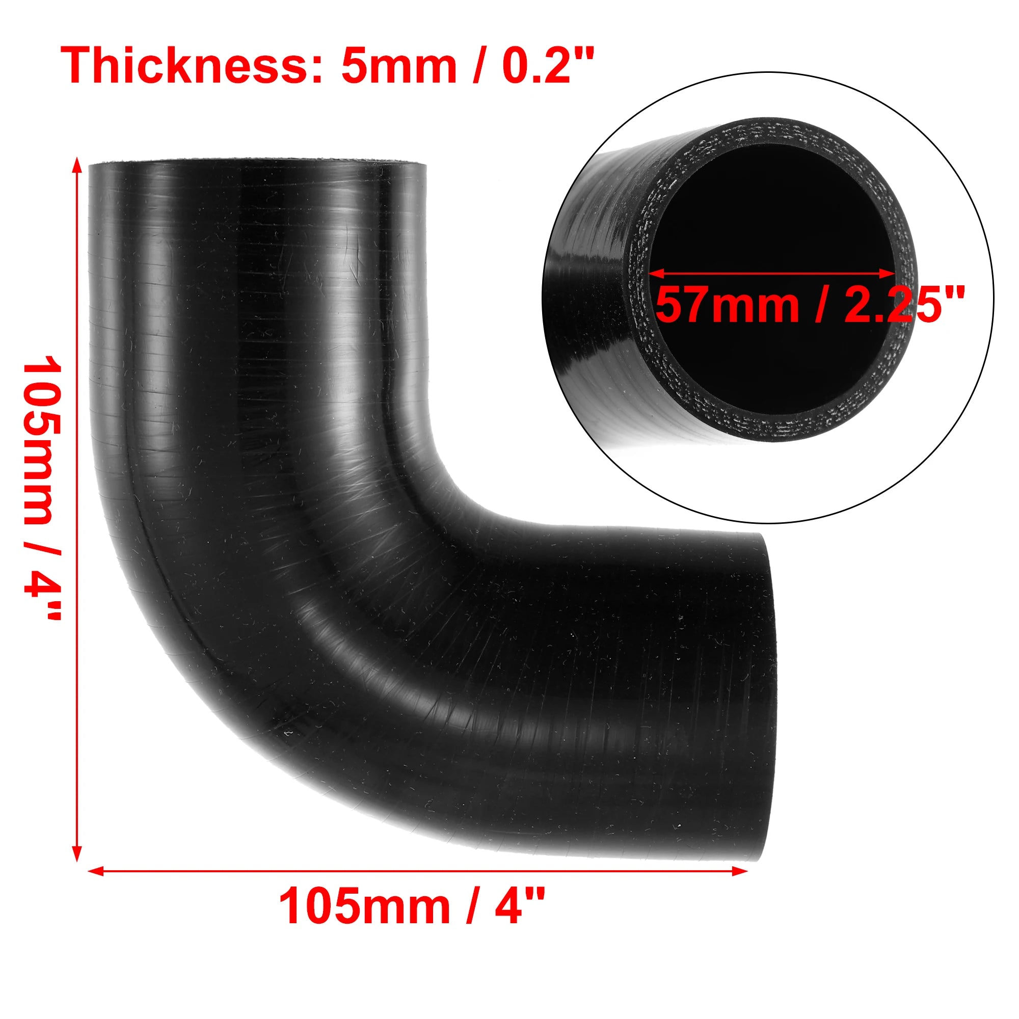 UXCELL 90° Silicone Coupler Hose with Clamps