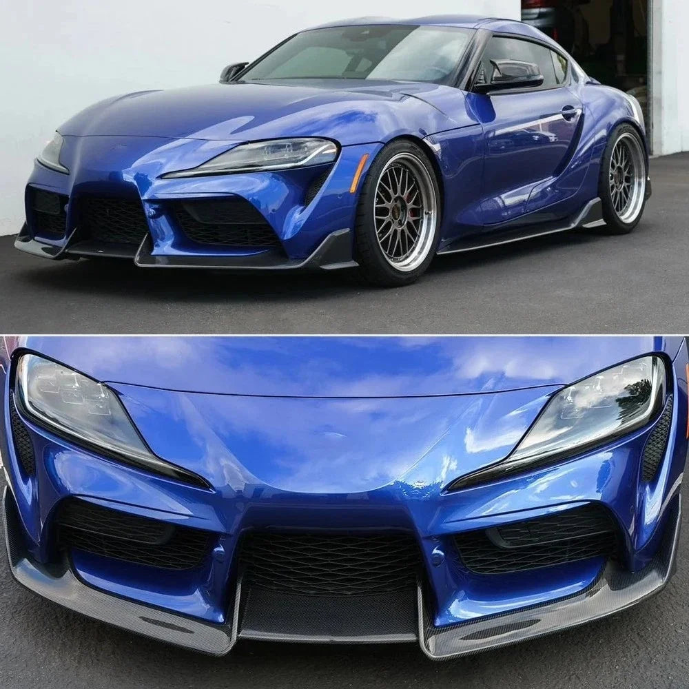 For Toyota Supra A90 A91 MK5 2020-2026 AD Style Front Bumper Spoiler Lip Lower Guard Plate Splitter Diffuser ABS 3PCS/ Set