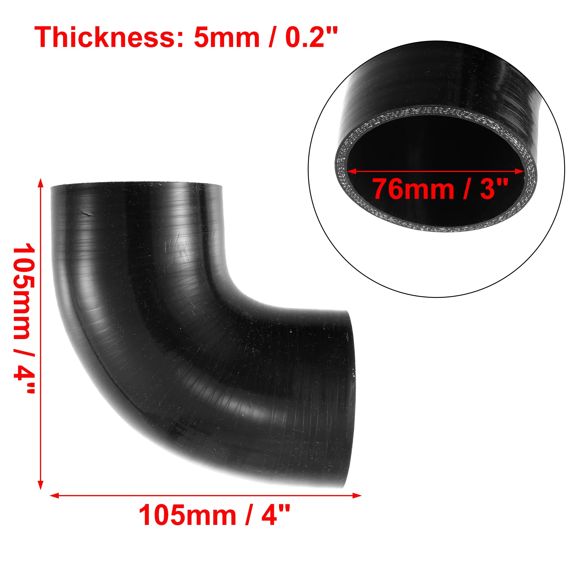 UXCELL 90° Silicone Coupler Hose with Clamps