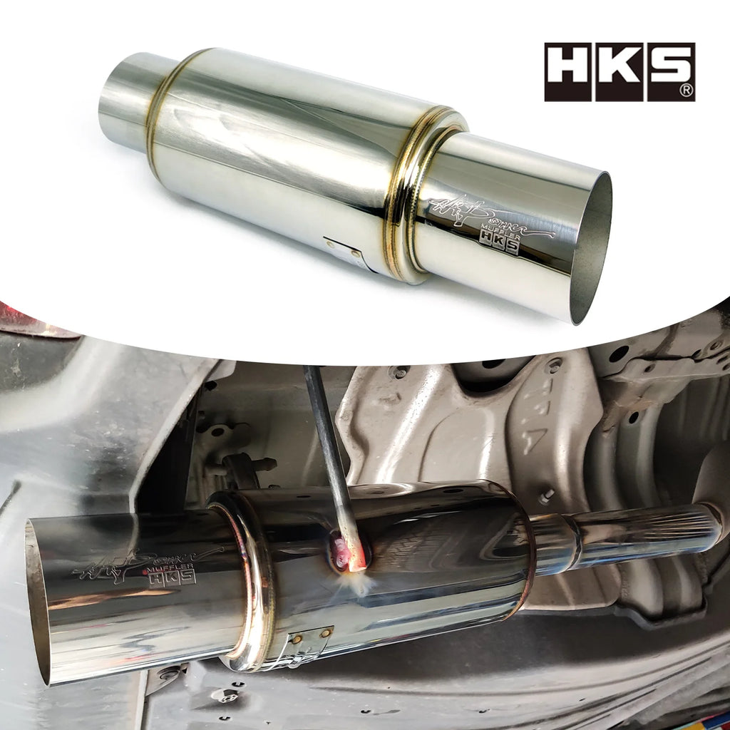 HKS 89mm Performance Exhaust Muffler High Flow Racing Sound Japanese Style Auto Tuning Upgrade change JDM direct-fire cannon