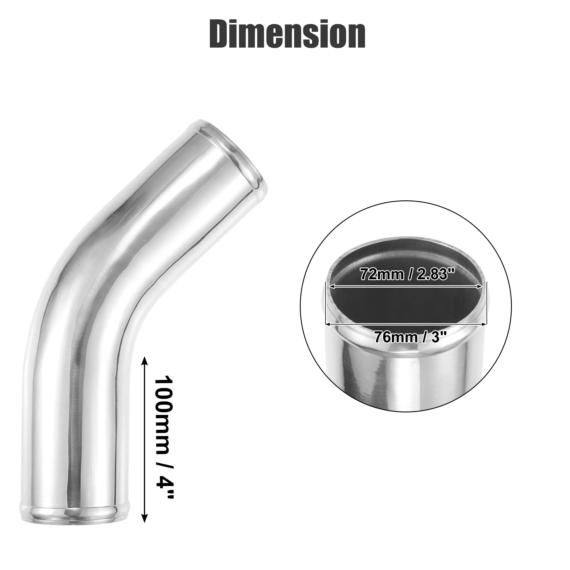 UXCELL 45° Aluminum Intercooler Pipe