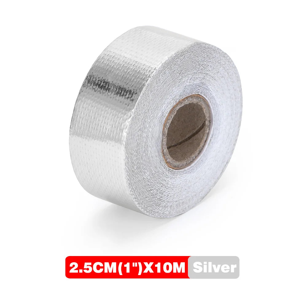 Gold Exhaust Heat Shield Tape | High Temperature Reflective Wrap | Self-Adhesive Thermal Insulation | Multiple Sizes