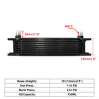 Universal AN10 Stacked Plate Oil Cooler | High-Performance Aluminum Engine & Transmission Cooler
