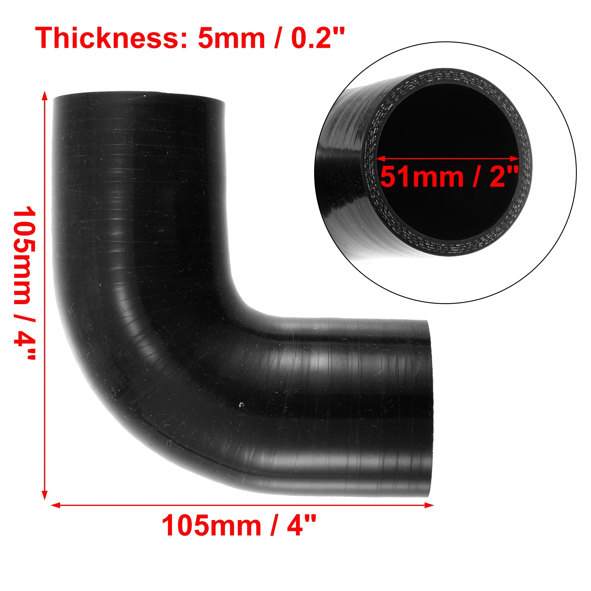 UXCELL 90° Silicone Coupler Hose with Clamps