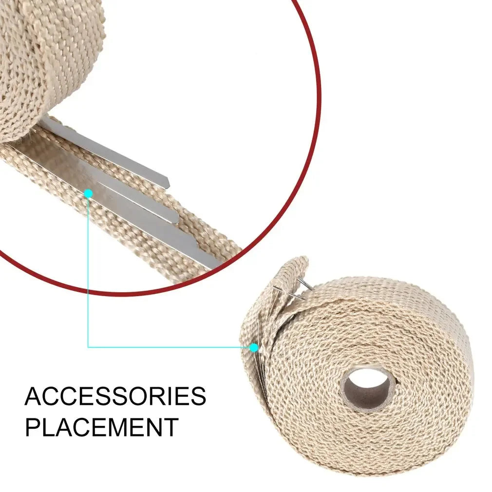 5M Fiberglass Exhaust Heat Wrap Kit | High Temperature Header & Downpipe Insulation Tape