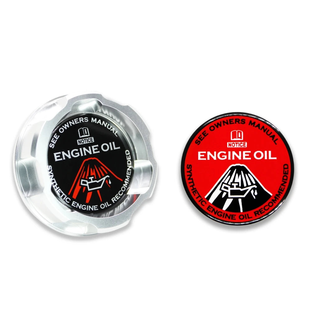 Billet Aluminum Engine Bay Cap Set | Oil Filler Cap & Radiator Cap Cover | Mazda RX-7, RX-8, MX-5 Miata, Protegé, 323 & More