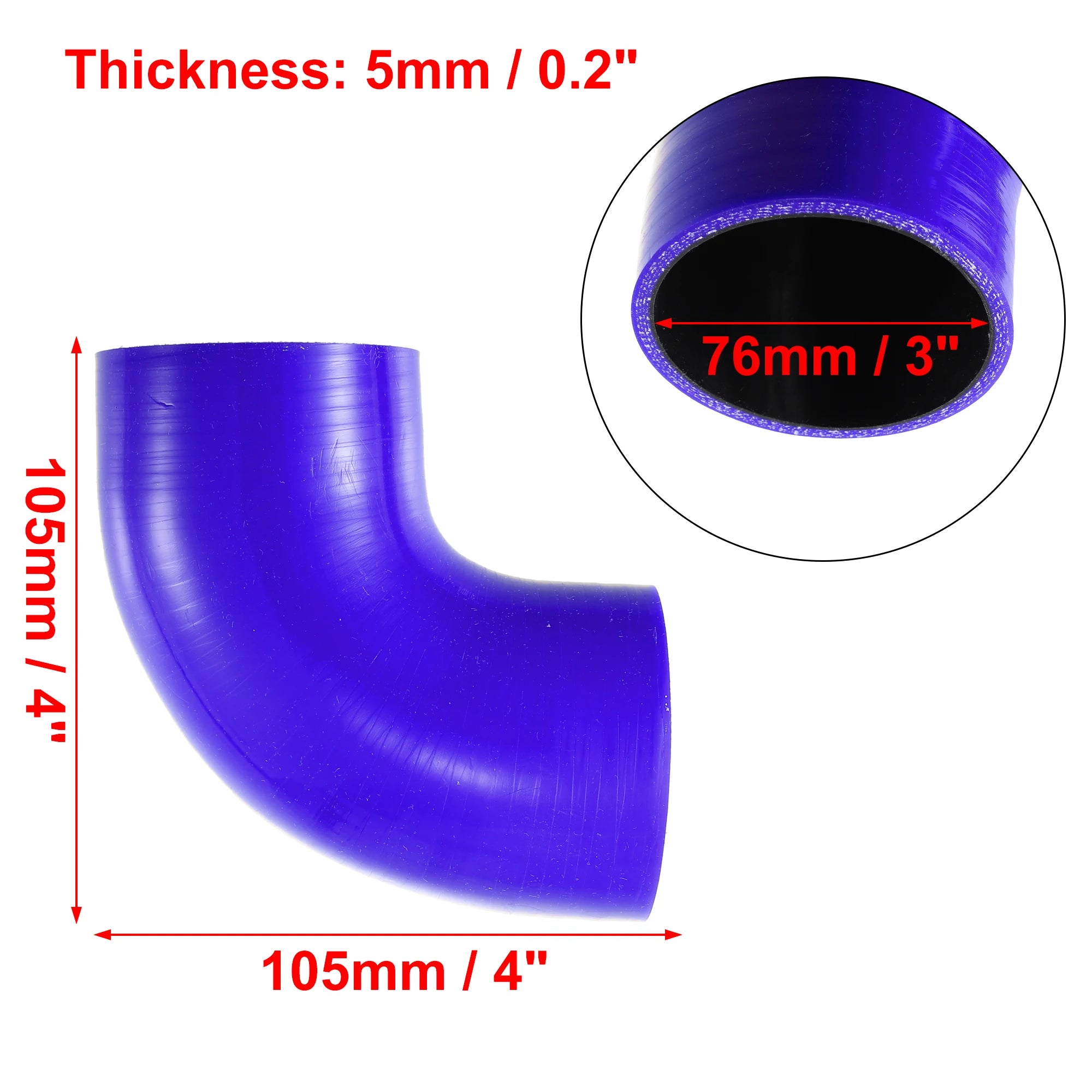 UXCELL 90° Silicone Coupler Hose with Clamps
