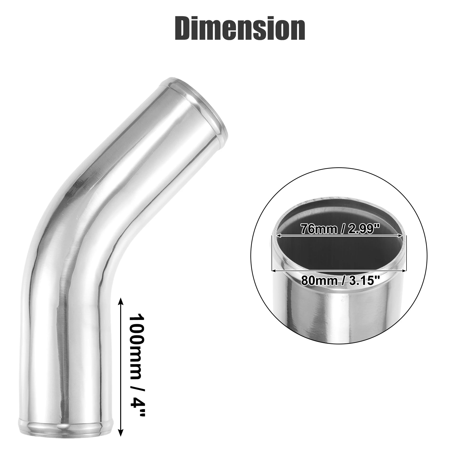UXCELL 45° Aluminum Intercooler Pipe