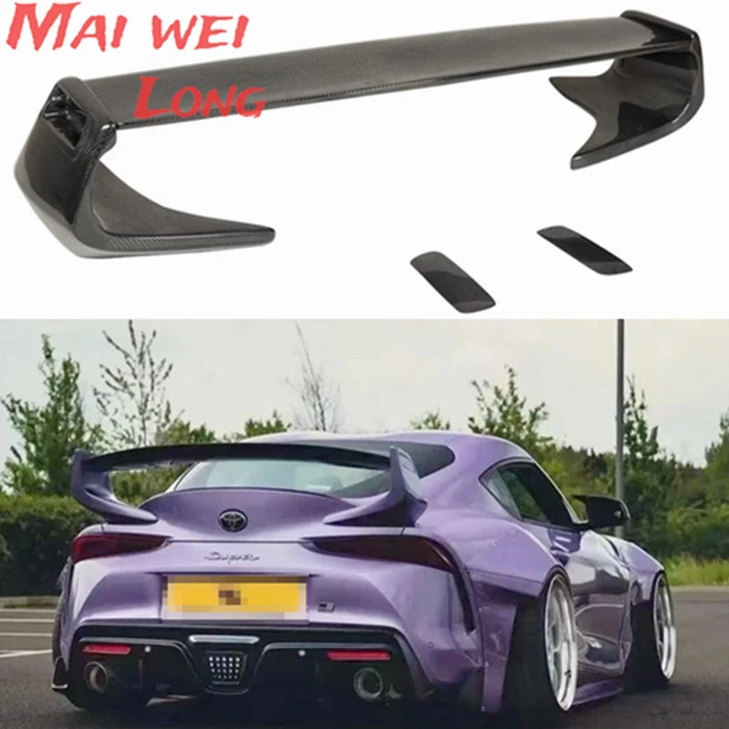 For Toyota SUPRA A90 2019-2020 high quality Carbon Fiber Rear Roof Spoiler Wing Trunk Lip Boot Cover Car Styling For Toyota SU