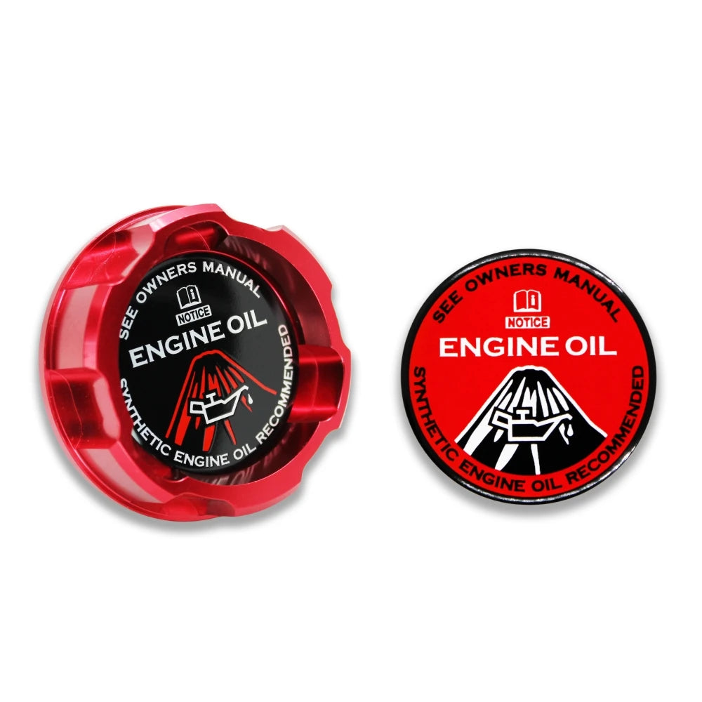 Billet Aluminum Engine Bay Cap Set | Oil Filler Cap & Radiator Cap Cover | Mazda RX-7, RX-8, MX-5 Miata, Protegé, 323 & More
