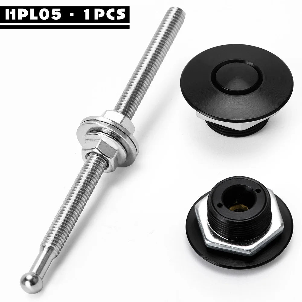 LZONE - 1.25" Universal JDM Style Push Button Billet Hood Pins Lock Clip Kit Car Quick Pins For BMW ec JR-HPL04/05