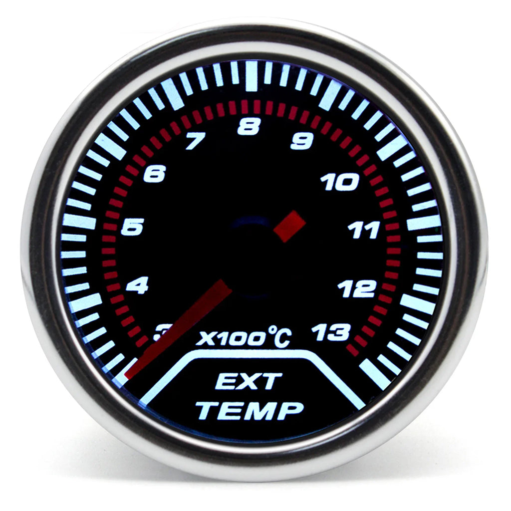 52mm LED Racing Gauge – Smoke Lens | Turbo Boost, Oil Pressure, Oil Temp, Water Temp & More