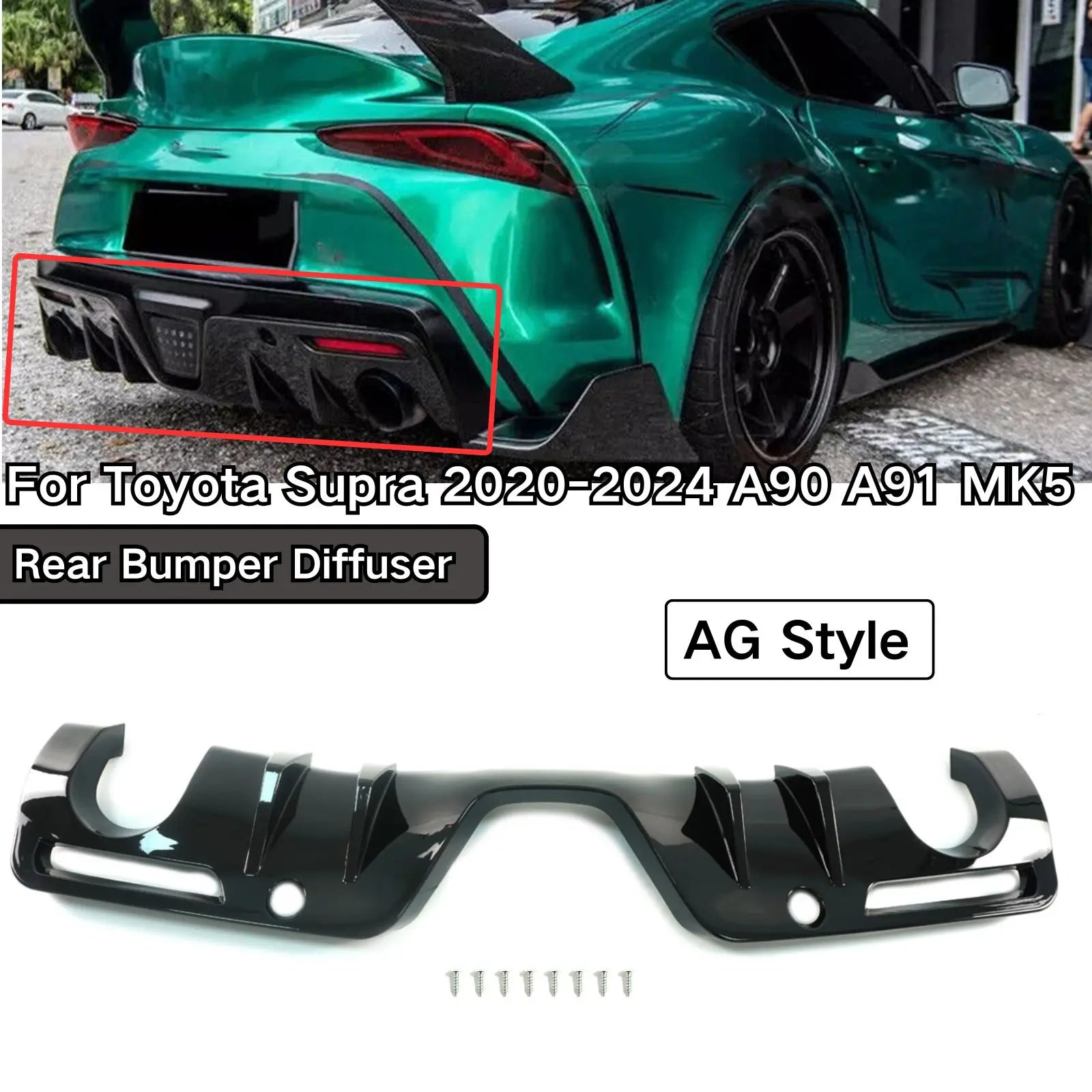 For Toyota Supra 2020-2024 All Models A90 A91 MK5 Rear Bumper Diffuser Add-On Diffuser AG Style Body Kit Car Accessories