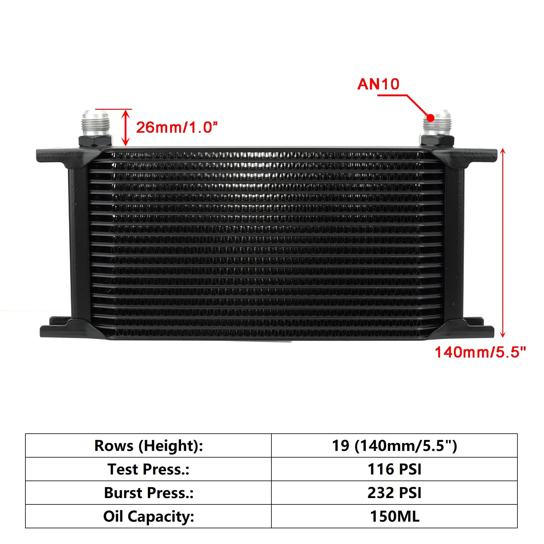 Universal AN10 Stacked Plate Oil Cooler | High-Performance Aluminum Engine & Transmission Cooler