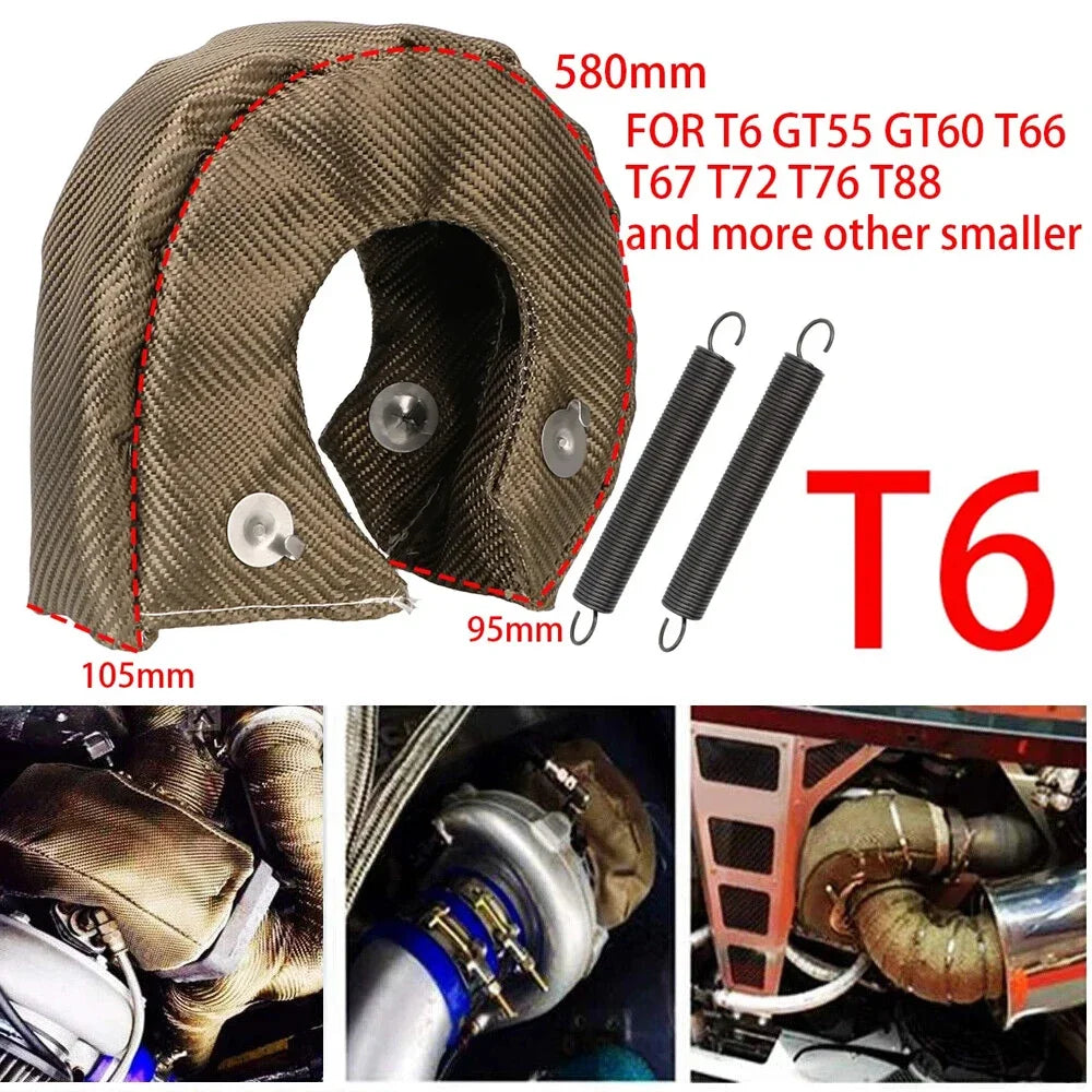Titanium Turbo Blanket | Turbo Heat Shield Cover | High Temperature Turbocharger Insulation | T2 T25 T28 T3 T4 T6 GT Series