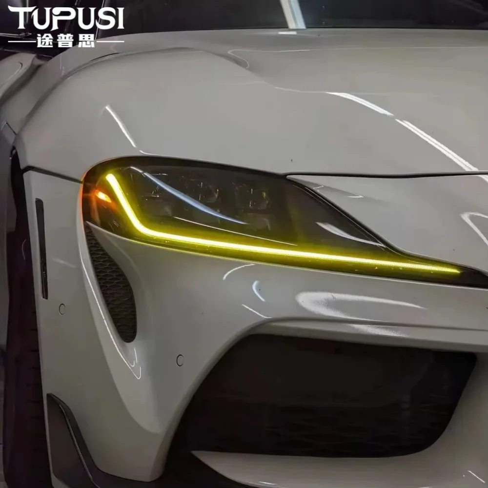 Yellow LED DRL Board For Toyota Supra A90 A91 2019-2024 LED Headlight DRL Modules Daytime Running Lights Chip Angel Eyes
