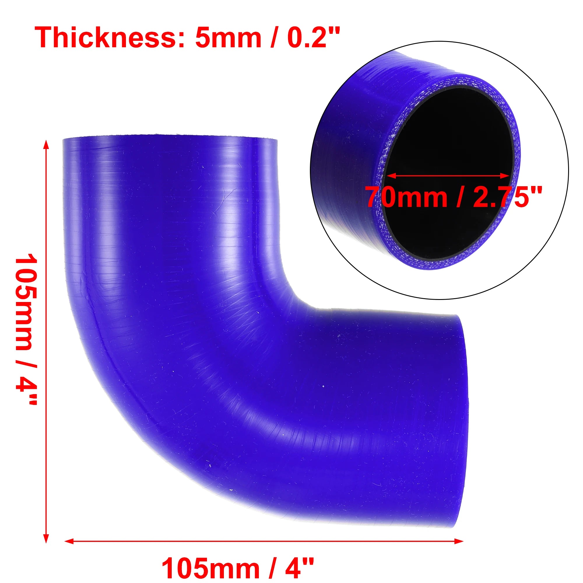 UXCELL 90° Silicone Coupler Hose with Clamps
