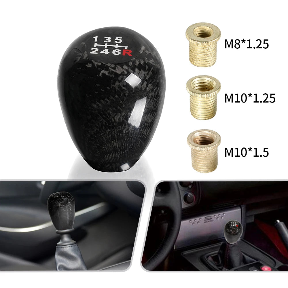 Universal 5/6 Speed Racing Carbon Fiber Gear Stick Handball Gear Shift Knob Manual Transmission Shifter Lever Knob SFN117