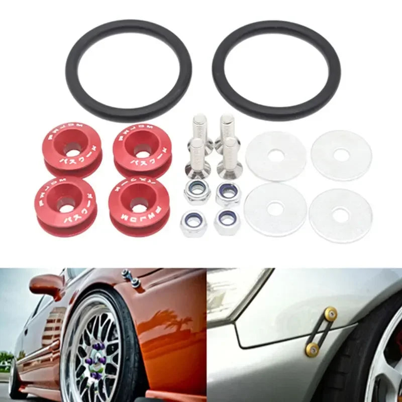 Universal Aluminum JDM Quick Release Fasteners Bumper Fender Washers for Car Trunk Honda Civic Kia Mitsubishi Detachable Screws