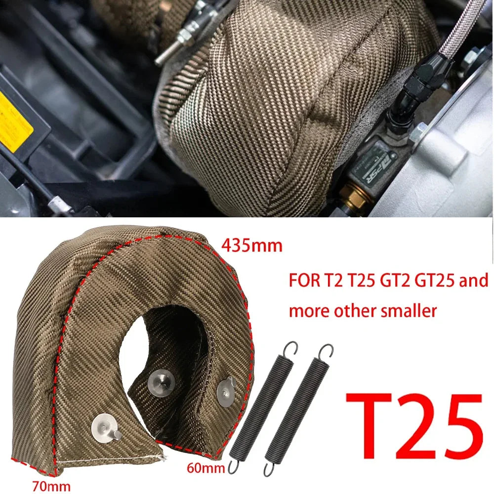 Titanium Turbo Blanket | Turbo Heat Shield Cover | High Temperature Turbocharger Insulation | T2 T25 T28 T3 T4 T6 GT Series