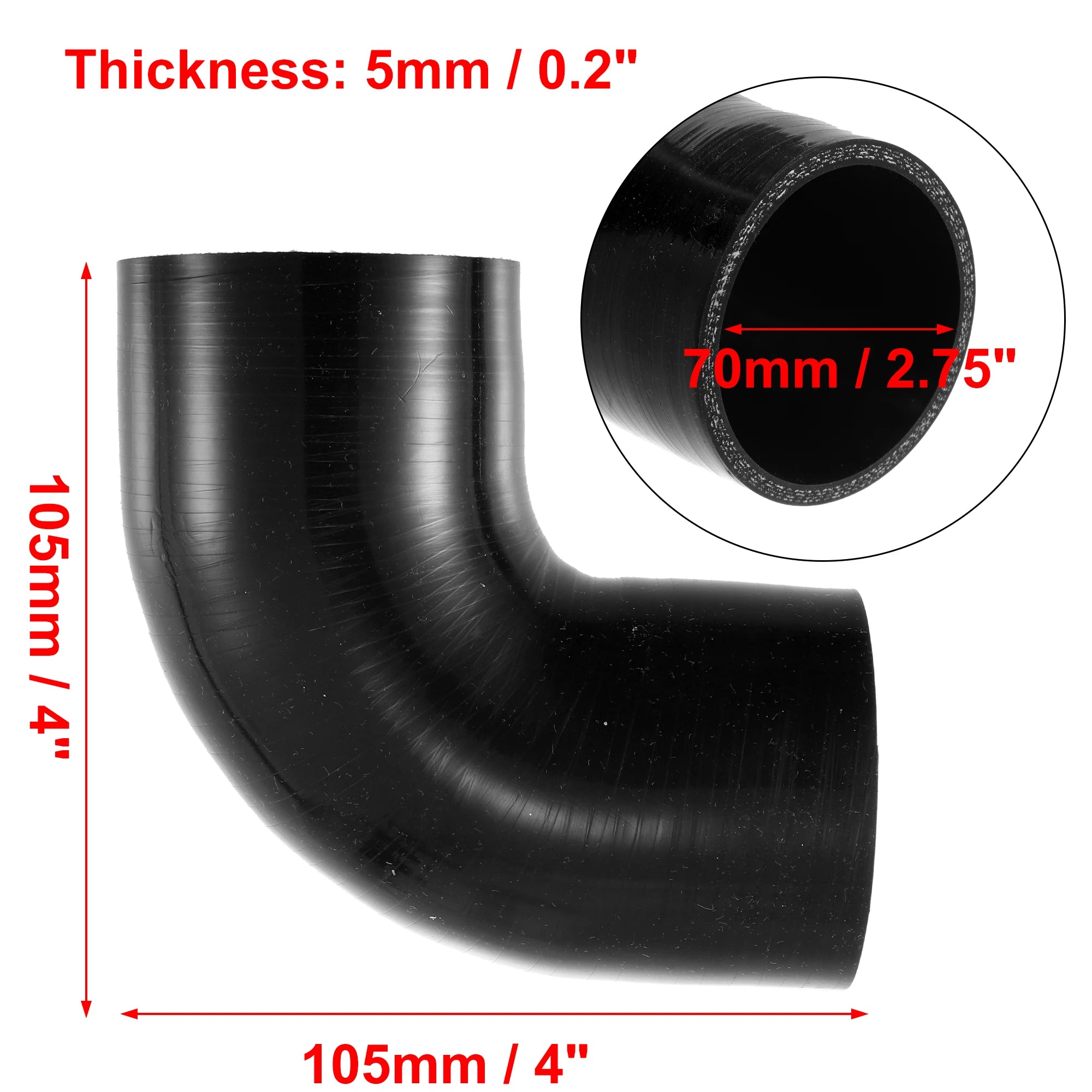 UXCELL 90° Silicone Coupler Hose with Clamps