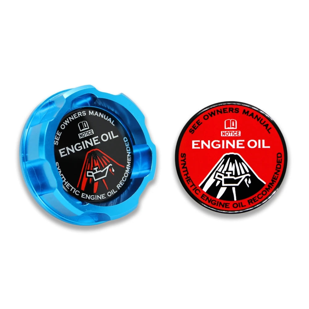 Billet Aluminum Engine Bay Cap Set | Oil Filler Cap & Radiator Cap Cover | Mazda RX-7, RX-8, MX-5 Miata, Protegé, 323 & More