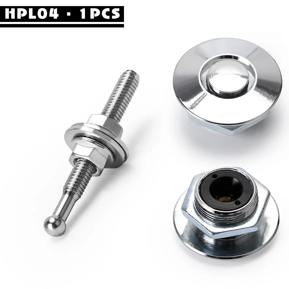 LZONE - 1.25" Universal JDM Style Push Button Billet Hood Pins Lock Clip Kit Car Quick Pins For BMW ec JR-HPL04/05