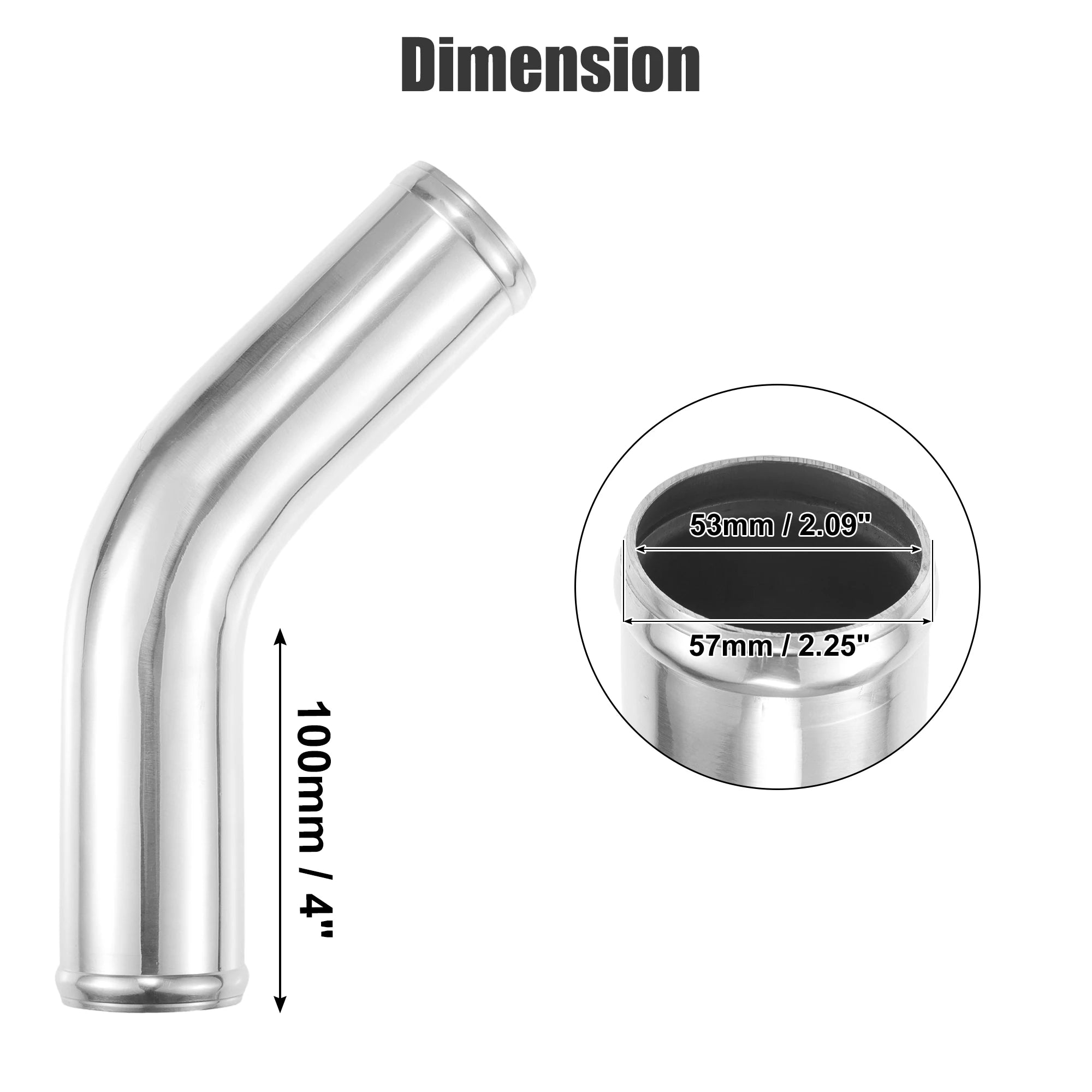 UXCELL 45° Aluminum Intercooler Pipe