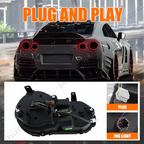 Pair LED Taillights For Nissan GTR GT-R R35 2009 2010- 2024 Taillamp Rear Sequential Fog Brake Turn Signal Lamp Reverse Light