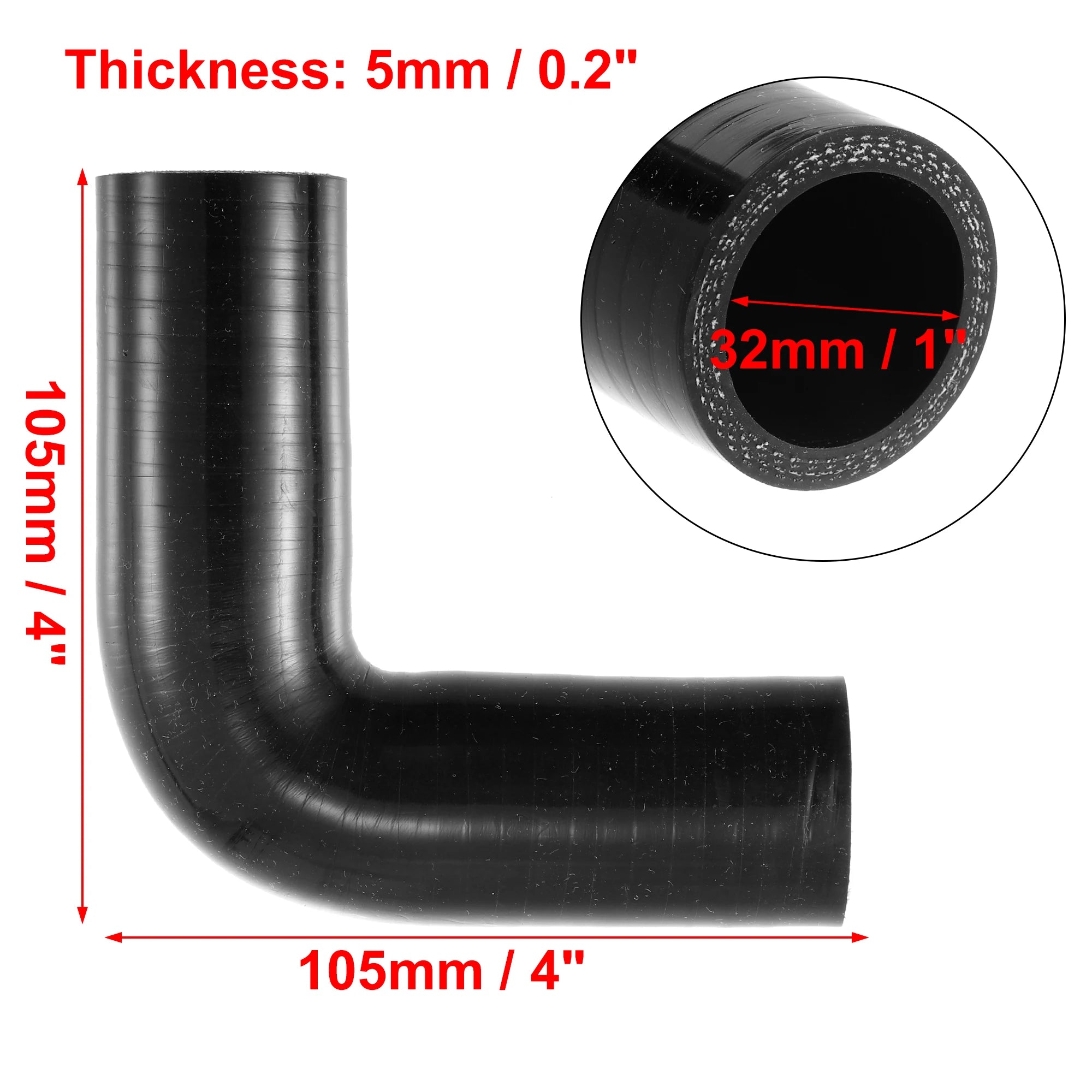 UXCELL 90° Silicone Coupler Hose with Clamps