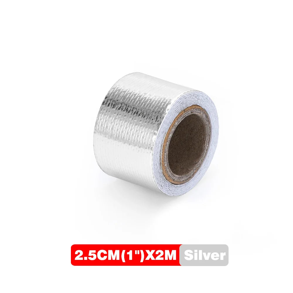 Gold Exhaust Heat Shield Tape | High Temperature Reflective Wrap | Self-Adhesive Thermal Insulation | Multiple Sizes