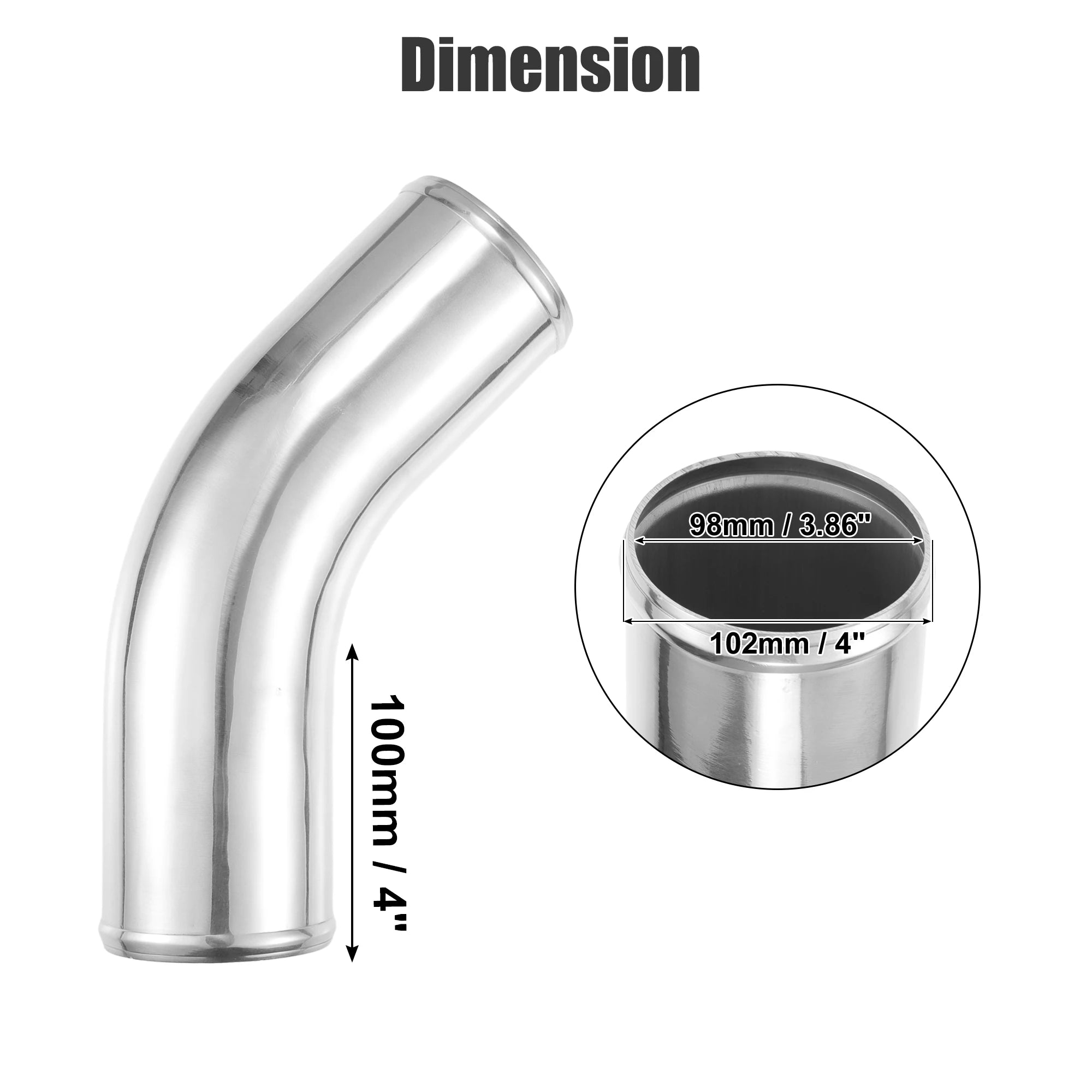 UXCELL 45° Aluminum Intercooler Pipe