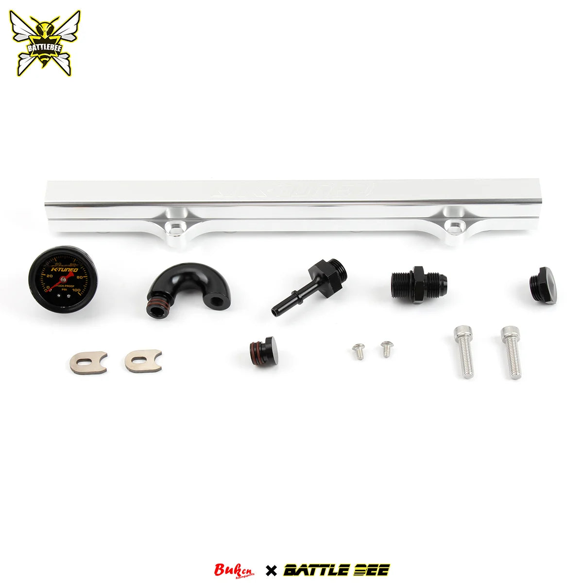K-Series Performance Fuel Rail Kit | Honda K20 K24 Fuel Rail with Fuel Pressure Gauge | Civic FD2 CL7 DC5