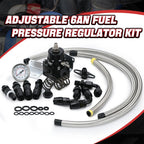 Universal Adjustable Fuel Pressure Regulator Kit | AN8 Feed, AN6 Return, 0–160 PSI Gauge