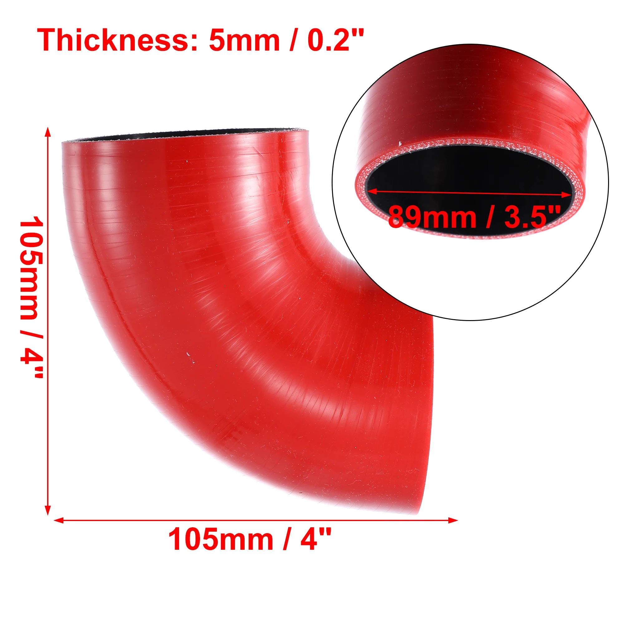 UXCELL 90° Silicone Coupler Hose with Clamps