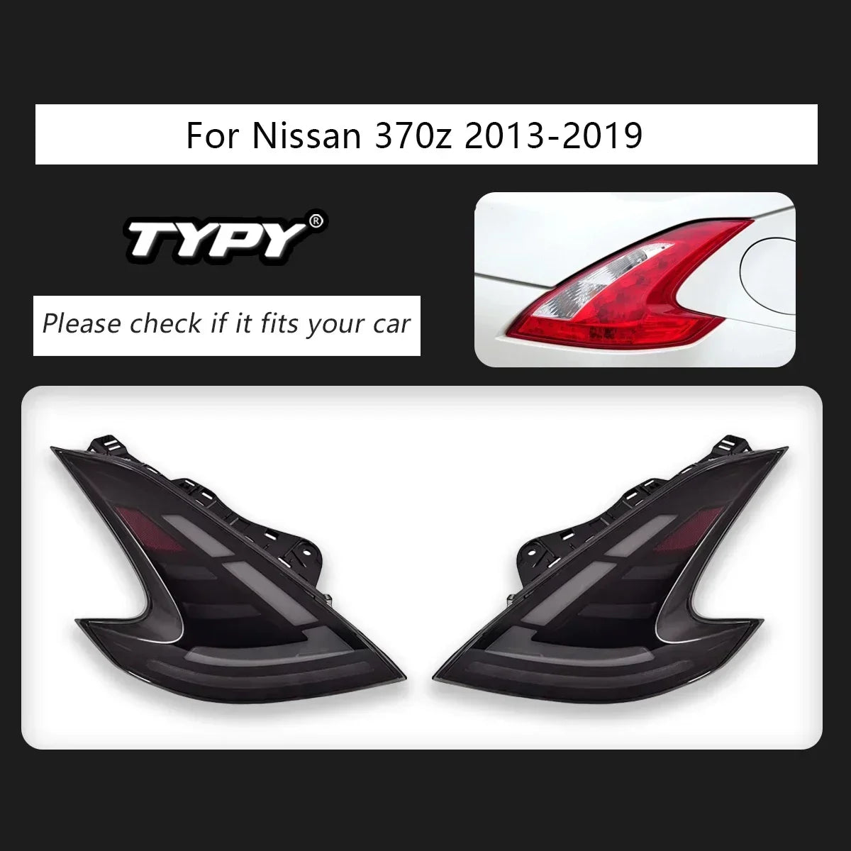 TYPY Car For Nissan 370z Taillights 2013-2019 Upgrade Modified to New DRL Dynamic Turn Signal LED Taillight Auto Accessories