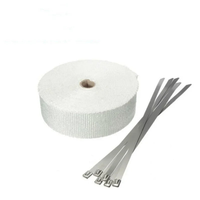 5M Fiberglass Exhaust Heat Wrap Kit | High Temperature Header & Downpipe Insulation Tape