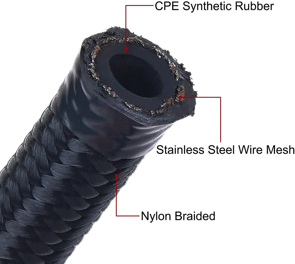 3M CPE Braided Oil & Fuel Hose Kit | AN6 / AN8 / AN10 Swivel Hose End Fittings