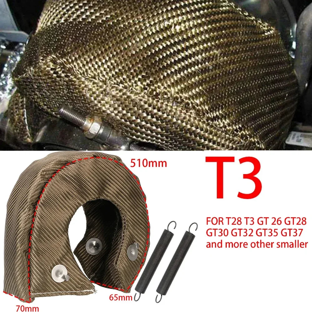 Titanium Turbo Blanket | Turbo Heat Shield Cover | High Temperature Turbocharger Insulation | T2 T25 T28 T3 T4 T6 GT Series