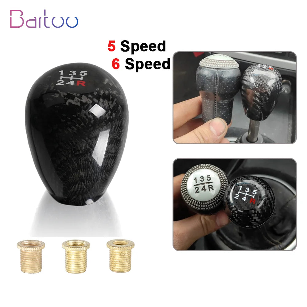 Universal 5/6 Speed Racing Carbon Fiber Gear Stick Handball Gear Shift Knob Manual Transmission Shifter Lever Knob SFN117